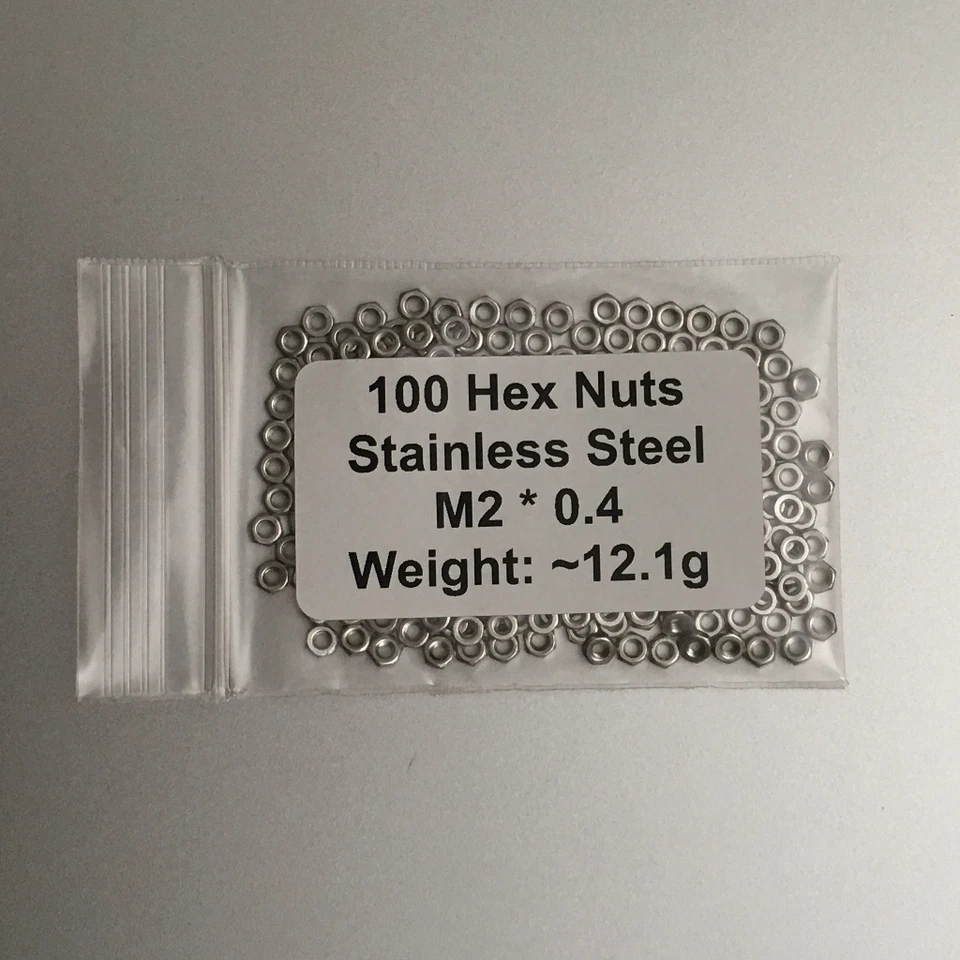 PRO DMT 100 Hex Nuts M2 * 0.4 Stainless Steel