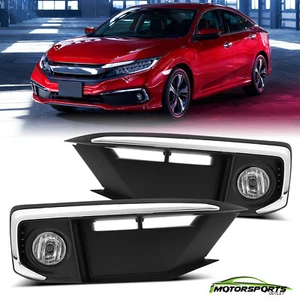 For 19-20 Honda Civic Bumper Fog Light Driving Lamp+Factory Style Switch Harness - Foto 1 di 8