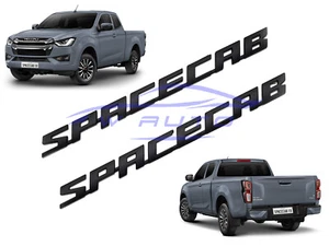 2x MATTE BLACK SPACECAB SIDE BODY LOGO BADGE STICKER FOR ISUZU DMAX 2021 2022 23 - Picture 1 of 4