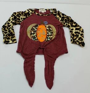 Marie Nicole Girls' L/S Pumpkin Tie Front Shirt MC9 Purple Multi Small NWT - Picture 1 of 3