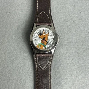 Vintage 90s Scooby-Doo Watch Genuine Leather Wristwatch Hanna-Barbera Unisex VGC - Picture 1 of 7