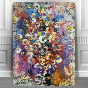 TAKASHI MURAKAMI SKULLS CANVAS PRINT JAPANESE POP ART 24x18" #2 - Picture 1 of 1