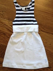 NWT Jottum 5 Girls Striped Black and White Dress Romper 116 Dutch Boutique - Picture 1 of 7