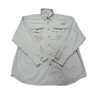 Chemise Columbia PFG nylon verte pastel taille M #155e - Photo 1/4