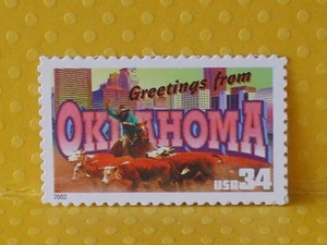 "Greetings from Oklahoma" Vintage Single 34c US Postage Stamp - No. 3596 - Bild 1 von 1