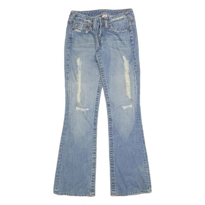 TRUE RELIGION Womens Regular Fit Flared Denim Light W27 L32 Distressed Cotton - Image 1 of 4