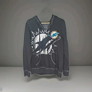 Majestic Women's Miami Dolphins Lightweight Hooded Sweatshirt Gray Size Large - Picture 1 of 11