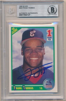 FRANK THOMAS 1990 SCORE #663 RC ROOKIE SIGNED AUTOGRAPH BGS AUTHENTIC AUTO SP - Image 1 of 2
