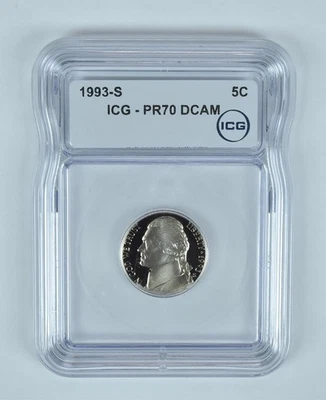 1993-S Jefferson Nickel PR70 DCAM ICG *6162 - Image 1 of 4