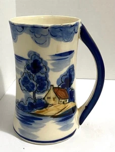 VINTAGE MORI-MACHI POTTERY, HAND PAINTED CERAMIC MUG, 5" TALL - Picture 1 of 1