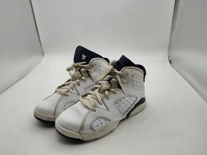 Nike-Air Jordan 6 -384666-141-White/Blue-Basketball Shoes-Sneakers- Boys Size 2Y - Picture 1 of 15