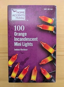 100 Count Orange Mini Lights Indoor Outdoor 20f Halloween Holiday Incandescent  - Picture 1 of 2