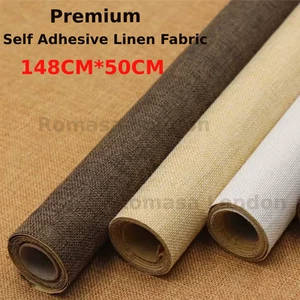 Linen Fabric Self Adhesive Repair Patch Sticky Back Upholstery Furniture 1.5M - Picture 1 of 32