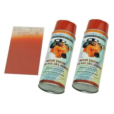 Pintura en aerosol naranja 65-71 Mopar Plymouth Chrysler H Temp Motor Hemi 440 383 2 latas Foto 1 de 4