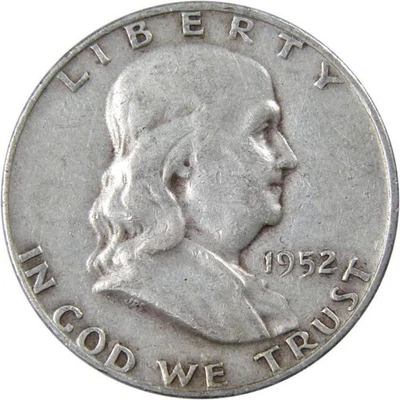 1952 D Franklin Half Dollar Circulated Silver 50c Coin Collectible - Image 1 of 4