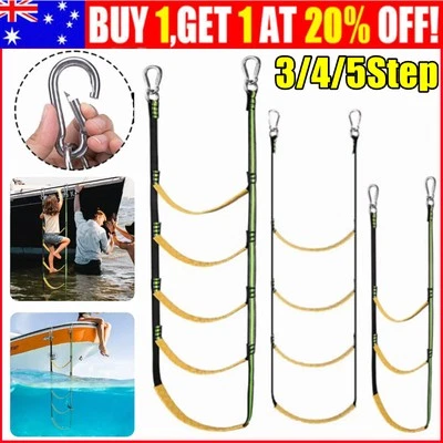 3/4/5 Step Boarding Ladder Inflatable Boat Rope Kayak Motorboat Canoes Sailboat - image 1 of 4