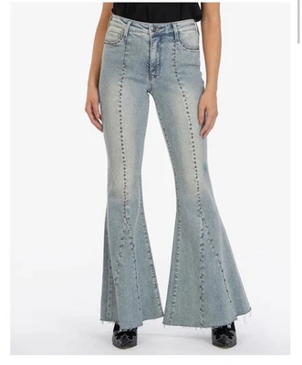 Women's Kut From The Kloth high rise Stella Studded Flare Jeans size 2 - Image 1 of 4