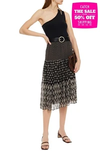 RRP€259 VANESSA BRUNO Chiffon a-Line Skirt FR36 US4 UK8 S Ikat Pattern Gathered - Picture 1 of 8