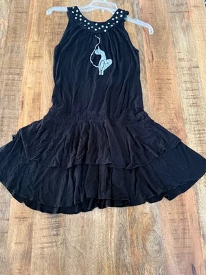 Vtg Y2K Baby Phat Tank Dress Large Sleeveless Retro Rhinestones Ruffle Tiered - Image 1 of 4