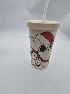 Snoopy Christmas Holiday Kisses Tumbler Cup Straw Drink Christmas Travel Cup - Picture 1 of 6