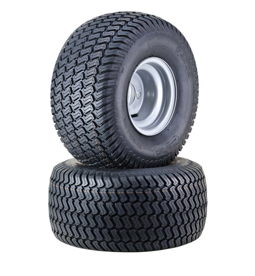 WANDA Lawn Mower Tire & wheel 20X10-8 4-Ply with 4x4" Silver Wheel-13040,SET 2 - Image 1 of 3