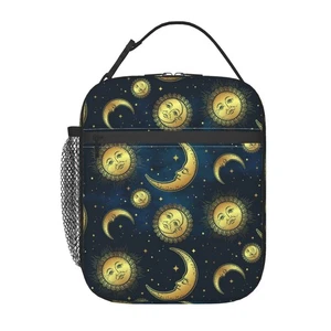 Sun Moon And Stars Borsa Porta Pranzo Isolata Portatile Riutilizzabile Porta Pranzo con Cerniera... - Foto 1 di 8