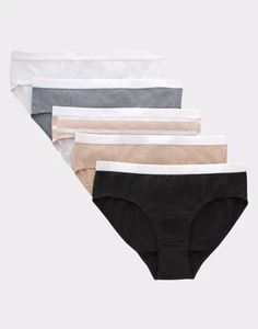Hanes Tween Hipster Underwear 5-Pack Originals Girls Basic Wick Assorted sz 6-16 - Picture 1 of 4