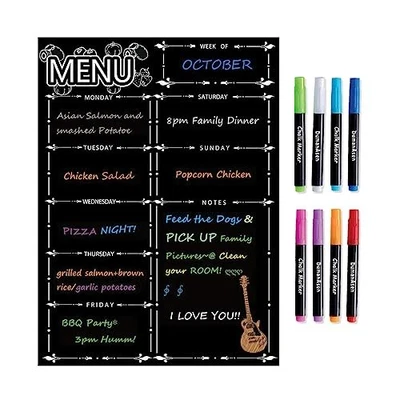 Magnetic Fridge Calendar, Meal Planner, Dry Eraser Weekly Menu Board - - Image 1 of 4