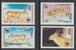 Mongolia WWF Wild endangered fauna animals saiga stamp set 4v MNH - Picture 1 of 3