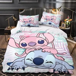 Stitch Cartoon Bettwäsche Set-22 Kissenbezüge 80x80 Anpassbar Bettbezug 135x200 - Bild 1 von 2