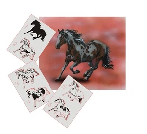 AS-391 Horse step by step stencil template acryl airbrush spray wall paint - Imagen 1 de 2