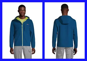 Lands' End ~ Softshell Fleece-Lined Men's Waterproof Hooded Jacket $115 NIP - Picture 1 of 5