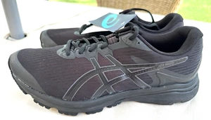 New Sz 10 Extra Wide Men's ASICS All Black 1011A539 GT-1000-8 Sneakers Shoes - Picture 1 of 10