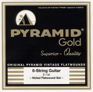 PYRAMID GOLD FLATWOUNDS E-Gitarre Saiten SATZ E-Guitar Strings SET