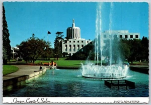 Postcard Oregon Salem OR Capitol Building and Grounds - Picture 1 of 2