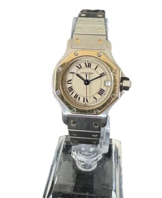 CARTIER Santos Octagon Quartz Damenarmbanduhr Stahl / Gelbgold - Bild 1 von 4