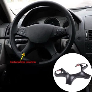 ABS Carbon Kits Steering Wheel Cover Decorate Trim For Benz C Class W204 2007-10 - Picture 1 of 9