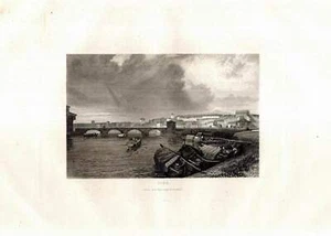 c1850 Pisa Toskana Italien Italia Stadtansicht Vedute Stahlstich-Ansicht - Picture 1 of 1