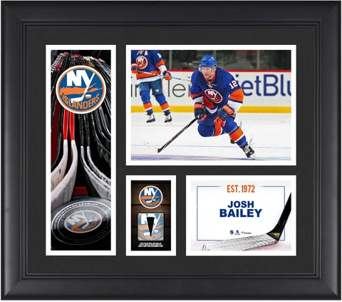 Josh Bailey NY Islanders Framed 15x17 Collage w/a Piece of GU Puck Cover