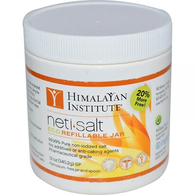 Himalayan Institute, Neti Salt, Eco Refillable Jar, 12 Oz (340.2 G) Foto 1 de 2