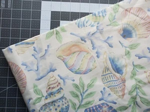 P Kaufmann Fabric Large Shells on White Background cotton fabric 2 yards - Picture 1 of 6