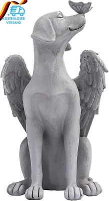 Fakeface Hunde Engel Gedenkstatue, Hautier Grabstein Denkmal Grab Marker Tribut  - Bild 1 von 4