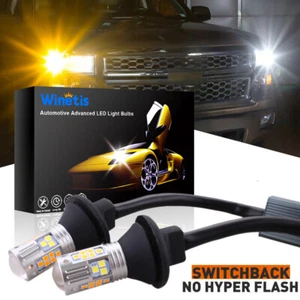 Canbus 7443 7444 T20 Switchback LED Turn Signal DRL Light Bulbs Kit White/Amber - Picture 1 of 10