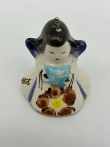 Campana ornamento albero mini ceramica angelo dipinto a mano ~ mex ~ campana ceramica decorativa - Foto 1 di 5