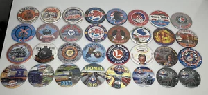 VTG Lot of 32 LIONEL TRAINS Inside Track Railroader Club Button Pins 1983-2013 - Picture 1 of 18