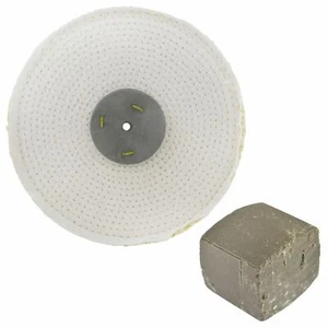 Coarse Sisal Fast Cut Buffing Polishing Mop 8" x 0.5" 1 Row With Compound 250g - Picture 1 of 3