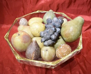 marmo marble FRUTTA DI MARMO IN VASSOIO DI CRISTALLO 1900 - Picture 1 of 7