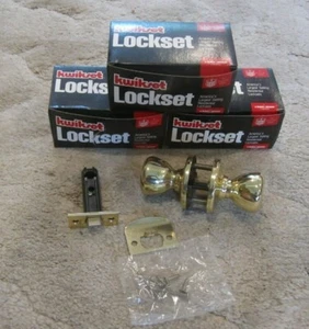 Kwikset "200T" PASSAGE DOOR LOCKSET, TYLO, Polished BRASS 3 sets - Picture 1 of 3