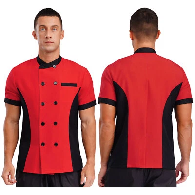 Unisex Men Women Cook Coat Hotel Uniform BBQ Jacket Canteen Kitchen Waiter Tops - Image 1 of 4