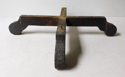 Antique Vintage Wood Oak Small Crossing Legs Stand Furniture Salvage Cover